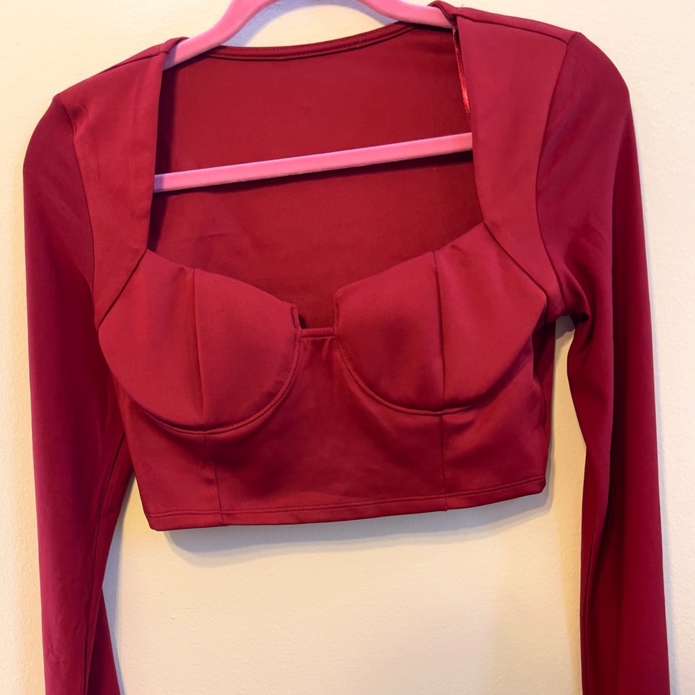 Medium red crop top with underwire